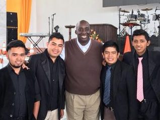 Ron Harris with student leaders in training